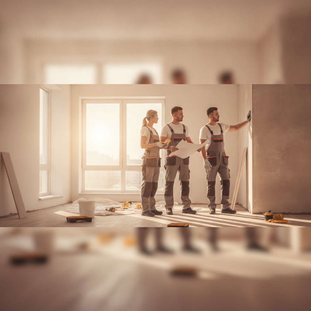 Gozico renovation team working on apartment